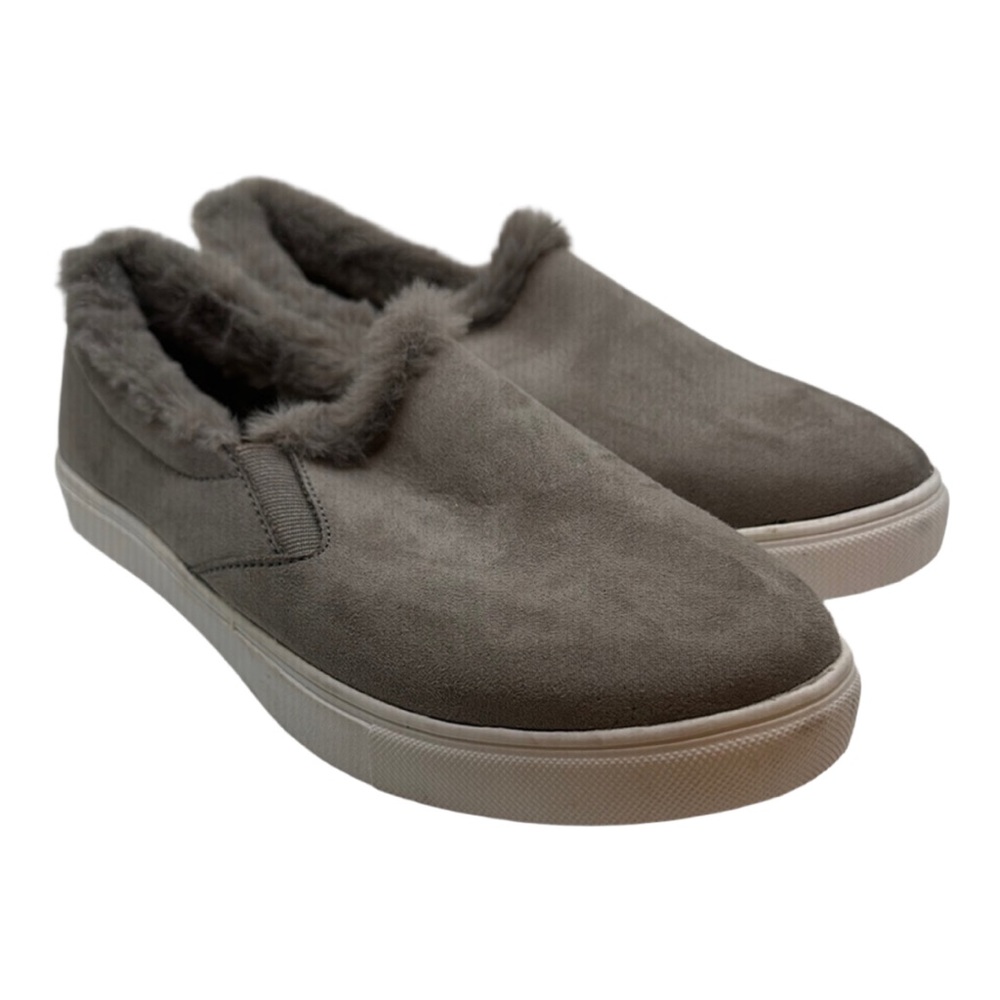 Brash‎ Sz 8 1/2 Gray Faux Fur Slip-On Sneakers